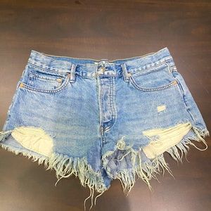 Free People Loving Good Vibrations Denim Shorts
